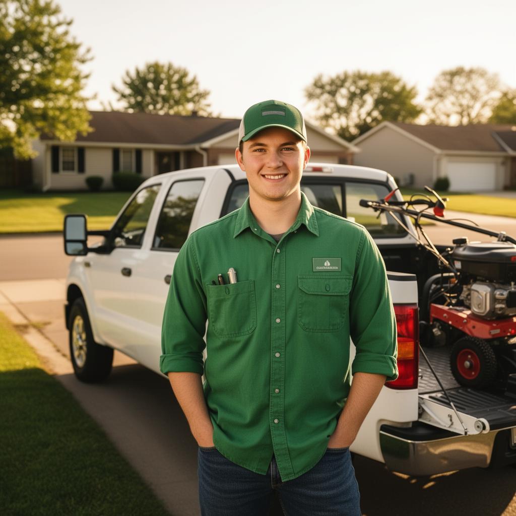 Noah, owner of Noah's Lawn Care in Modale, Iowa